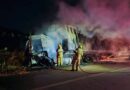 Caminhão pega fogo e interdita o trânsito na BR-262
