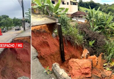 Desmoronamento causa interdição parcial de rua