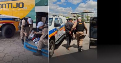 Polícia prende 3 pessoas com armas e drogas em ônibus