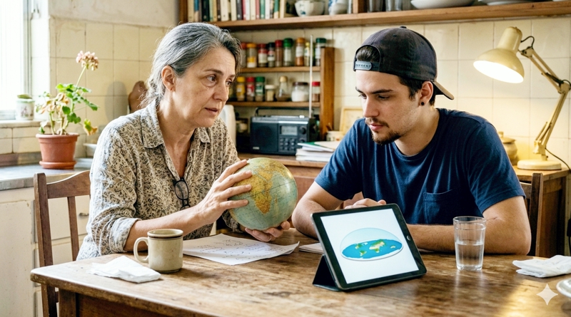 A mãe e o terraplanista