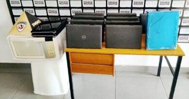 PM prende 2 acusados de arrombar e furtar escola