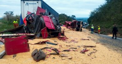 Batida frontal deixa um morto na BR-262, em Luz
