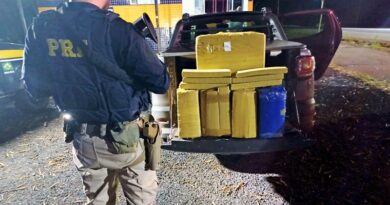 PRF prende casal levando 180 kg de droga na BR-262